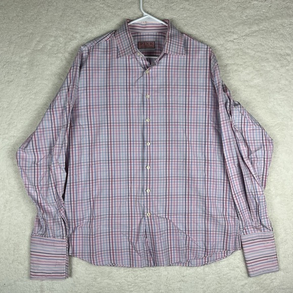 PINK Thomas Pink Jermyn Street London Shirt Striped Button Up Mens 17 - Picture 2 of 5
